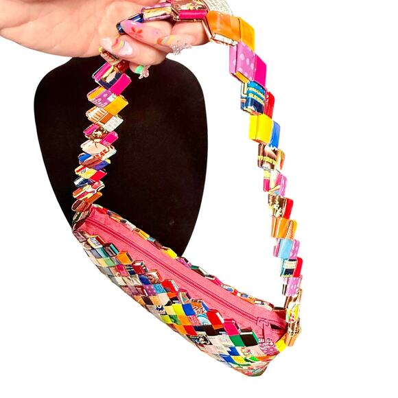 Vintage Recycled Candy Wrapper Shoulder Bag or Clutch - Picture 6 of 8